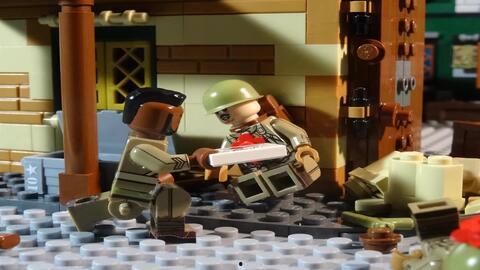 乐高二战美军战斗视频,乐高重现经典战役瞬间